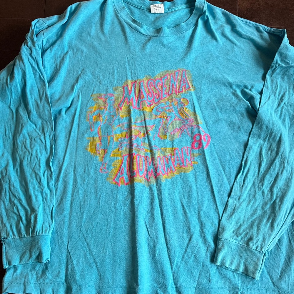 Vintage Massena Alumaman Coca Cola 1989 Crazy 80’s Graphic Long Sleeve Tee Rare